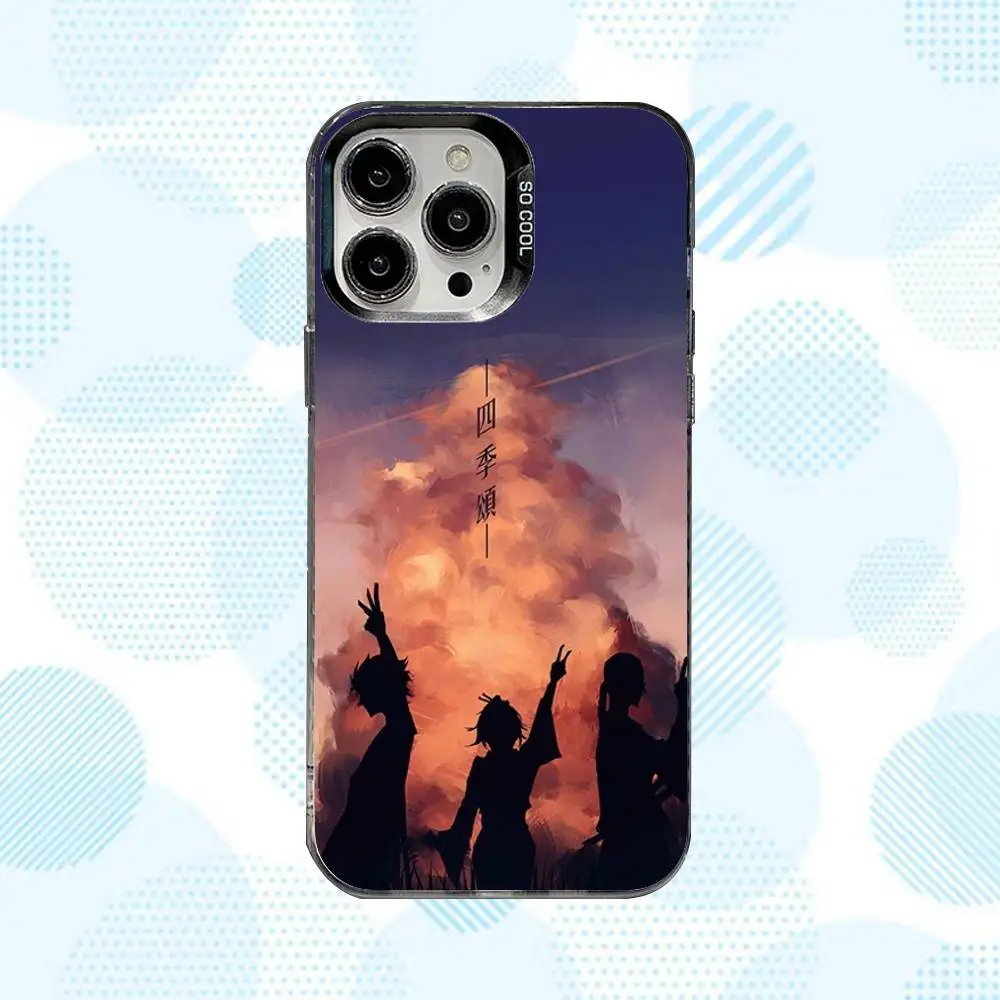 حافظة هاتف S-Samurai C-Champloo أنيمي لهاتف iPhone 16,15,14,13,12,11,Mini,Pro,SE,MAX غطاء أبيض غير لامع مقاوم للصدمات