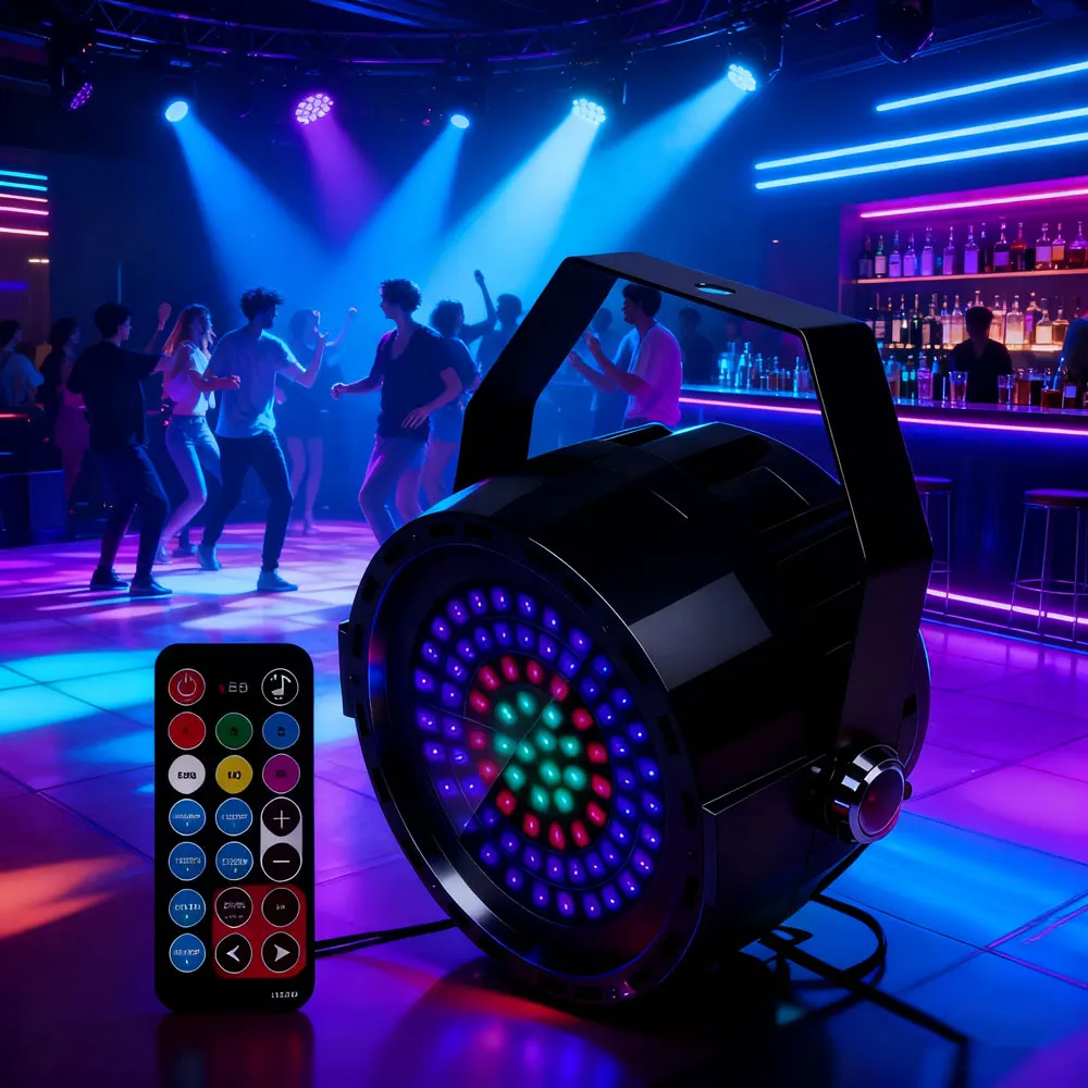 Clearance! 78 LED High-Intensity Strobe Par Light, Multi-Color Sound Activated for Stage Bar Home DJ Party Karaoke Dance