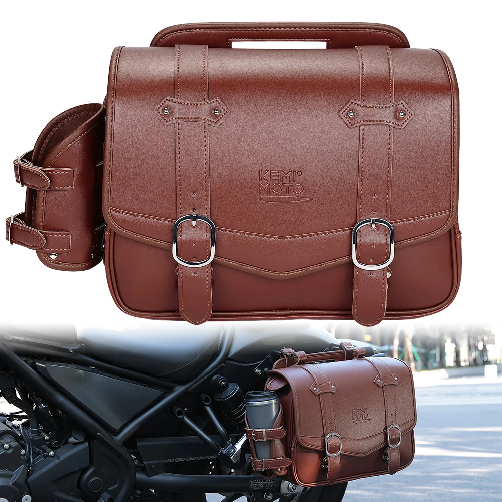 バイク用サドルバッグ-15l-puレザー-サイドサドルバッグ-ホンダ-rebel-cmx-250-300-500-1100、スズキ、ヤマハ、bmw用ユニバーサル