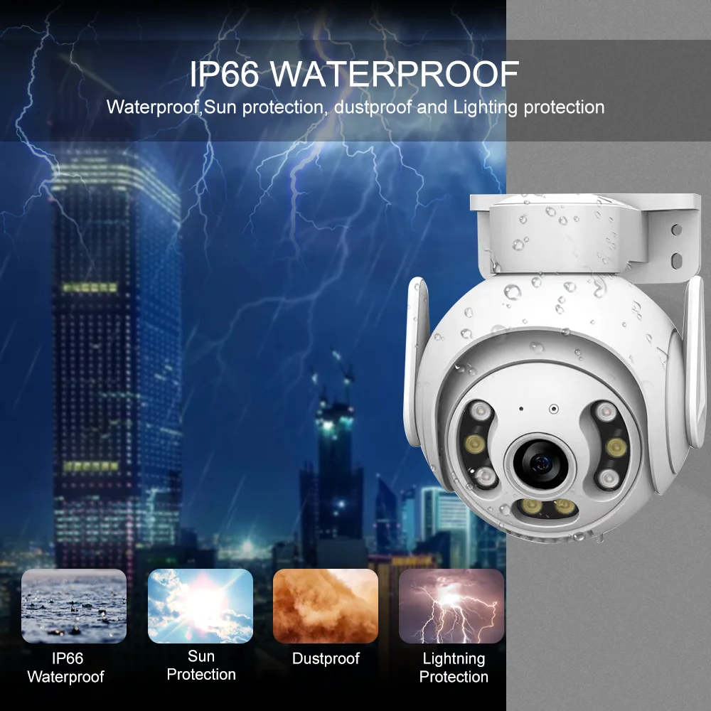 5MP WiFi IP Camera Monitor Smart Home Outdoor Waterproof PTZ CCTV Camera Indoor Auto Tracking Cam V380 Pro app image 3