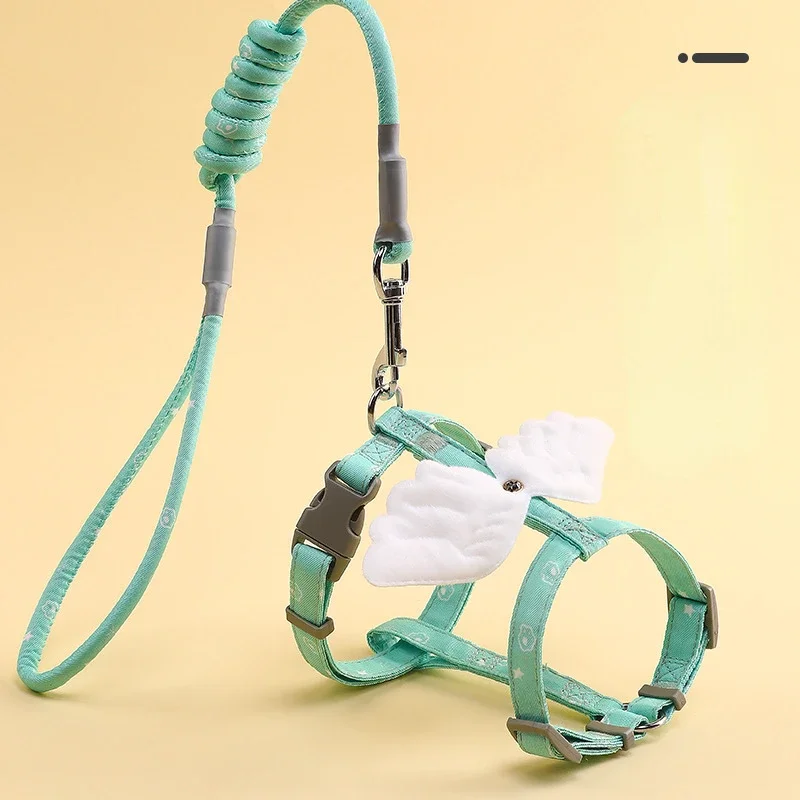 Sweet  Angel Wing Cat Harness 120cm Leash Outdoor Cat Dog Harness and Leash Set Water Proof Vest Chest Strap Kitten Accessories