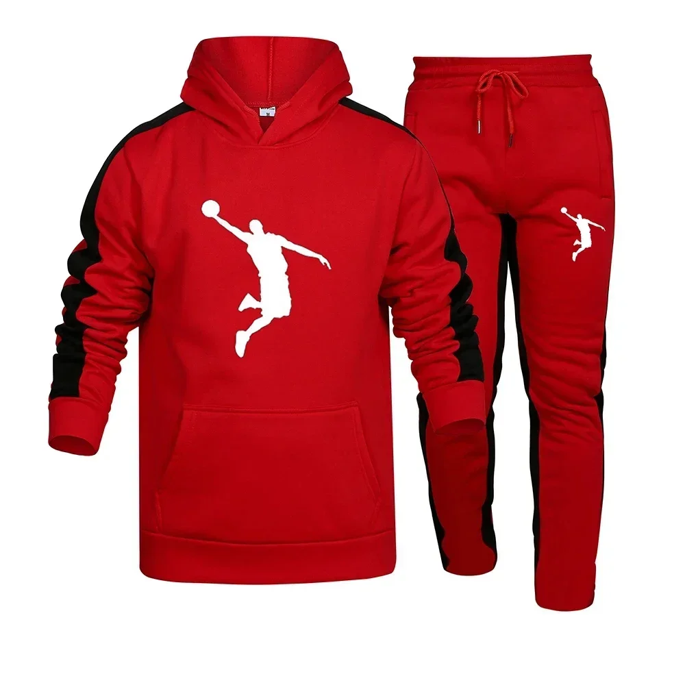 Men\'s Sets Hoodie Sweatshirt + Casual Pants 2-piece Spring Autumn Sportswear Men\'s Hoodie Pullover Jogging Sportswear Suit