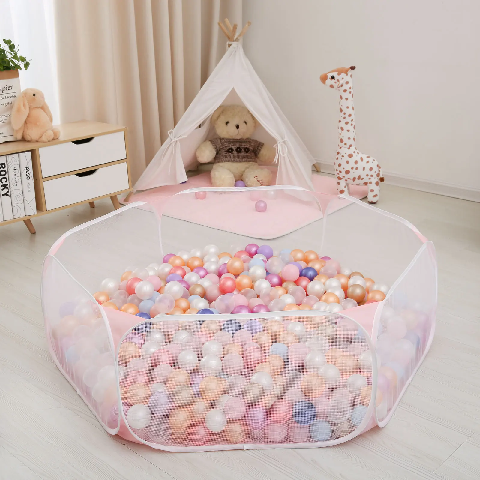 Solid Colour Various Available Foldable Ball Pit for Babies Toddlers Boy Girls Indoor Outdoor Play (Balls Not Included)