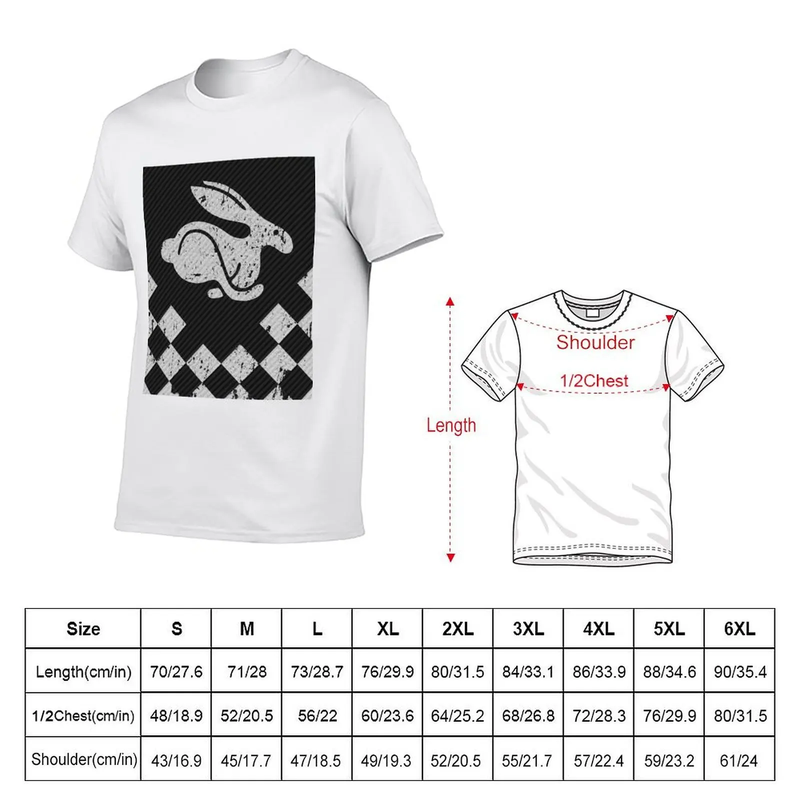 Rabbit Checker Flag T-Shirt t shirt for man t shirts for man pack cotton man t shirt graphic T-shirt