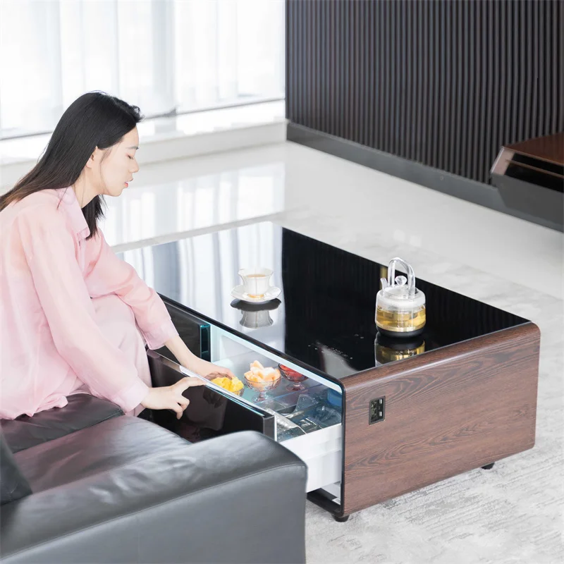 Smart Furniture Mini Bar Multifunctional Side Table Refrigerator With Music Player Smart Coffee Table