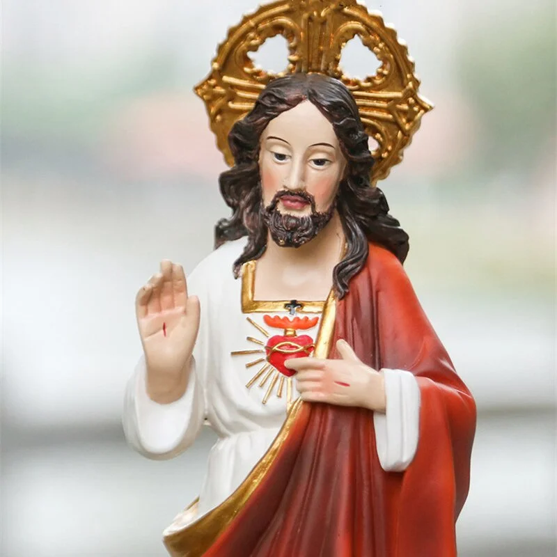 1Pc 20/30cm Religious Jesus Sanctification Figurine Decoration Resin Crafts Church Supplies Religioso Statues Sculptures Home