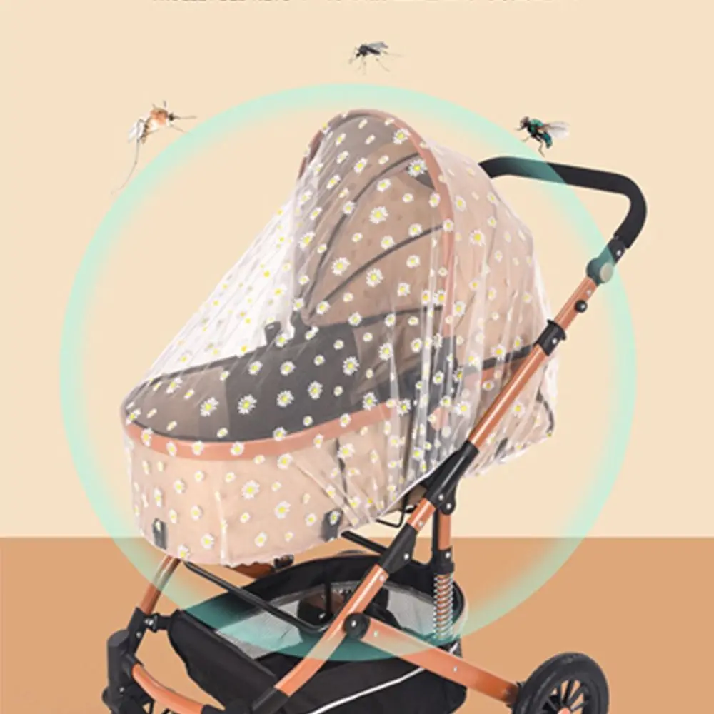 Supplies Breathable Daisy Pattern Baby Sunshade Mosquito Net Stroller Accessory Pram Net Baby Stroller Mosquito Curtain