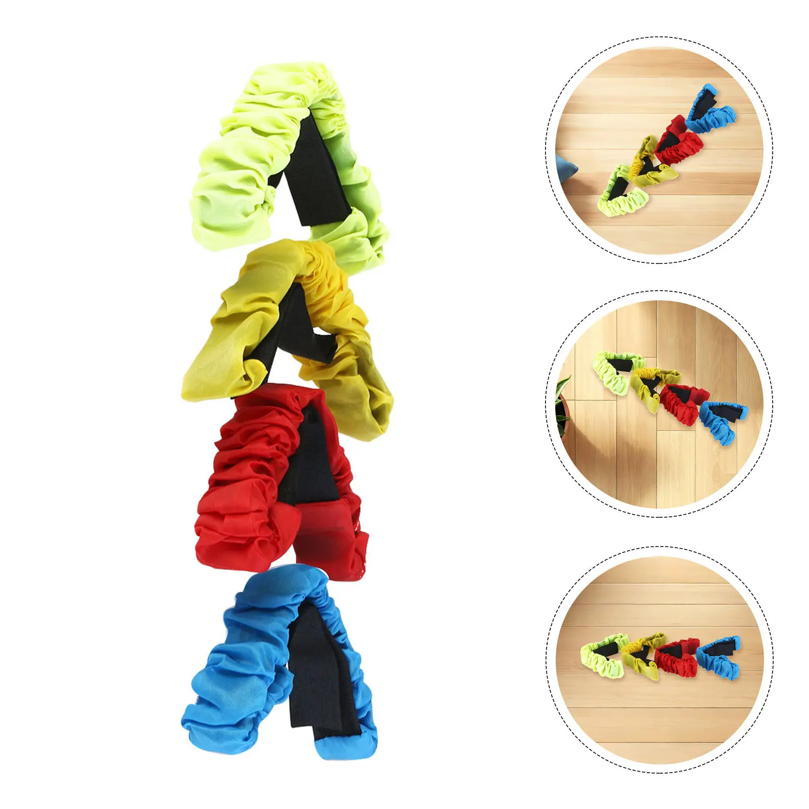 4Pcs Adjustable Elastic Leg Ties for Traditional Three-Legged Race Fadeless Dirt-Resistant Cloth Straps Game Props for