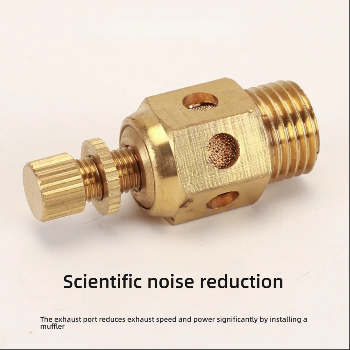 Knalpot pneumatik mengurangi kebisingan udara, terbagi menjadi 6 titik M5/1/2/3/4, kuningan 1 inci, dapat disesuaikan.