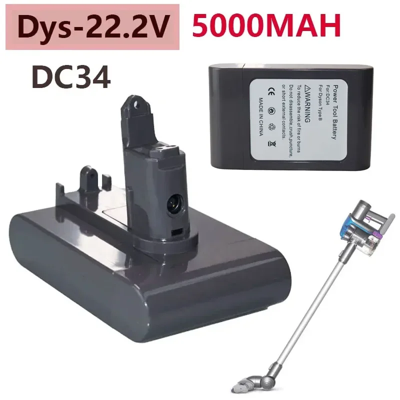 

22.2V 5000mAh Li-ion Rechargeable Battery for Dyson DC31 DC34 DC35 DC45 DC44 animal TYPE B 202932-06 965557-01 203389-01