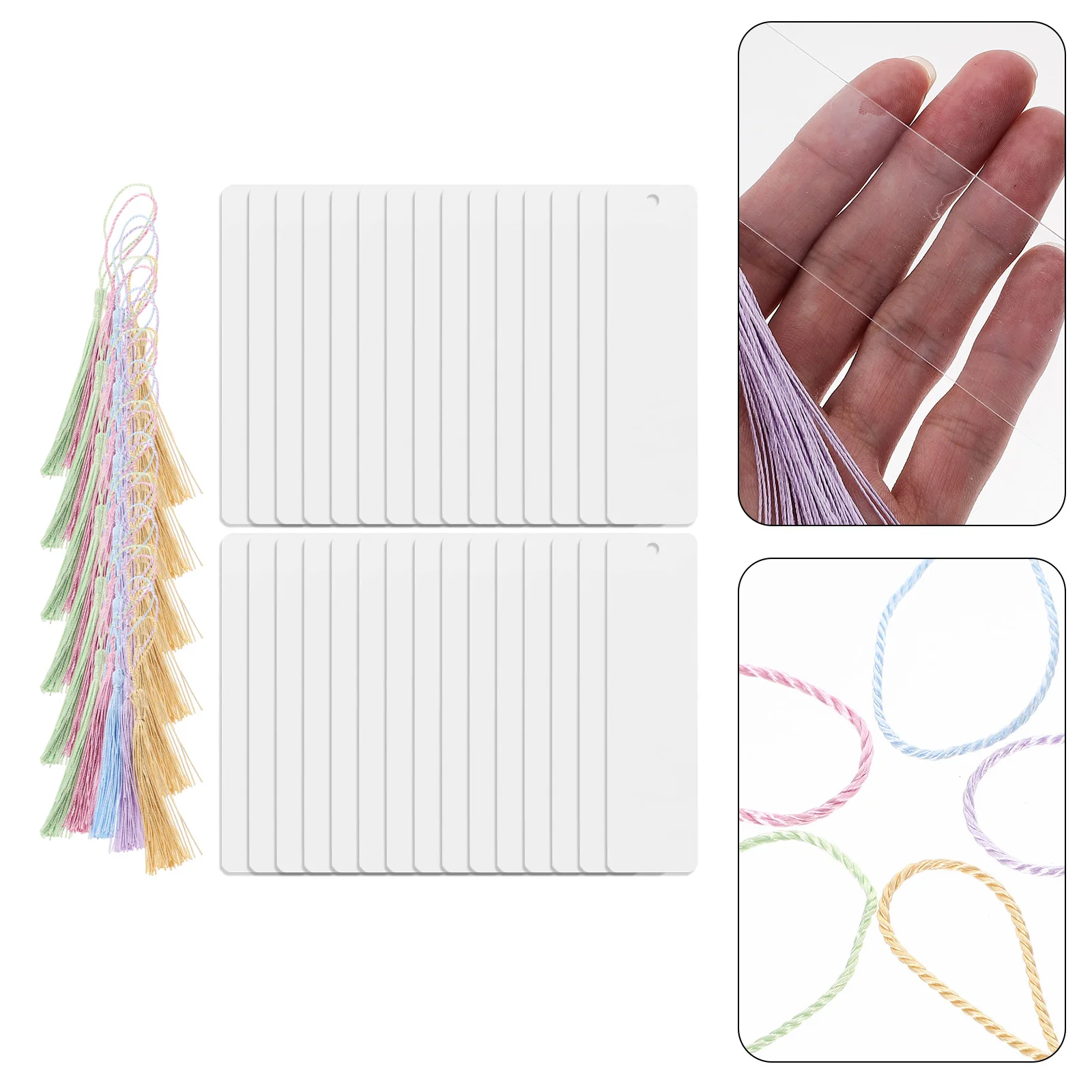 

30Sets Acrylic Bookmarks Clear Blank DIY Tassels Reading Page Markers for Students Book Lovers Gifts Bookmarks