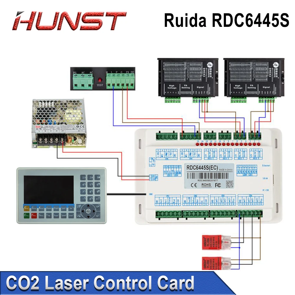 Hunst Ruida RDC6445G aktualizacja kontrolera lasera CO2 RDC6442 płyta główna do systemu sterowania maszyną do cięcia laserowego CNC RDC6445S