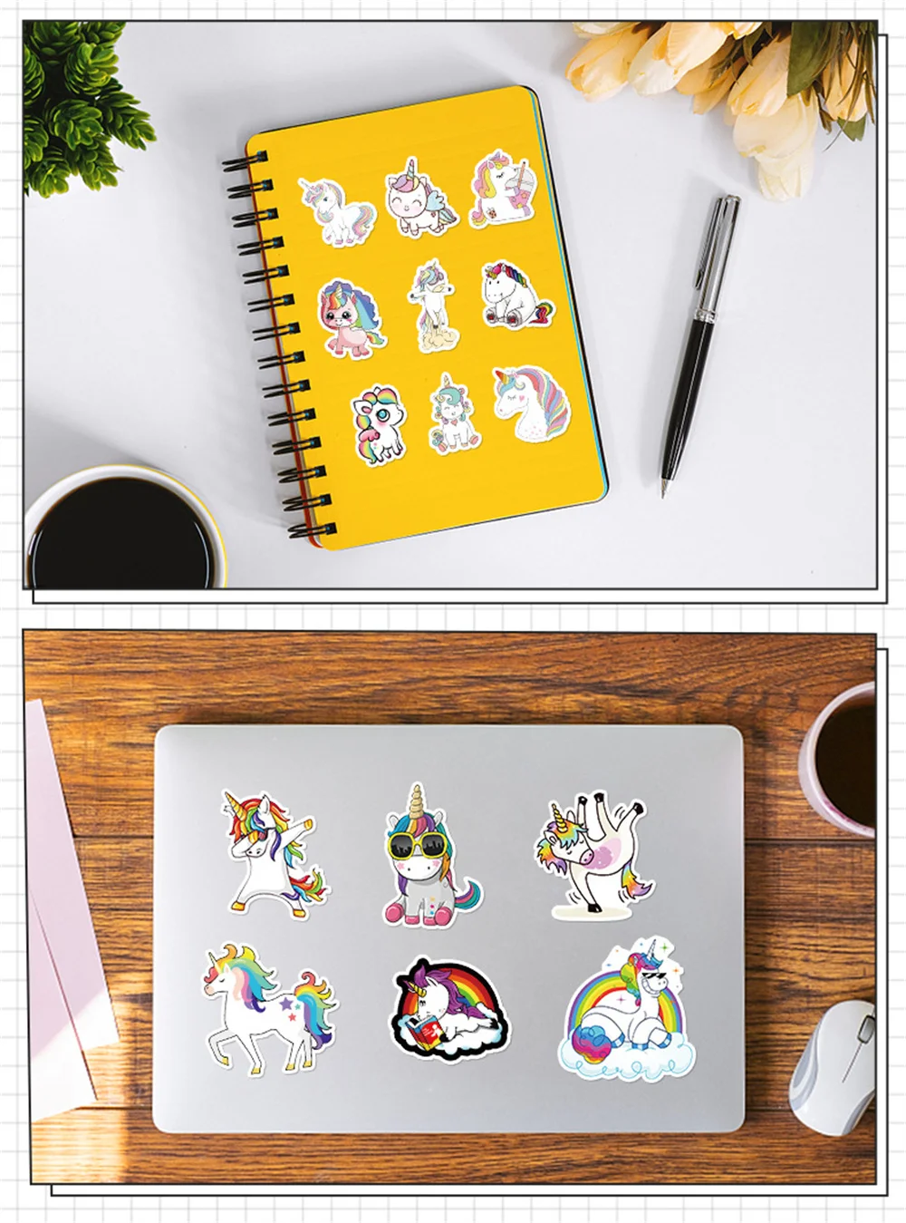 50 PCS Unicorn Graffiti Stickers Luggage Water Cup Computer Laptop Waterproof Stickers Handbook Stickers