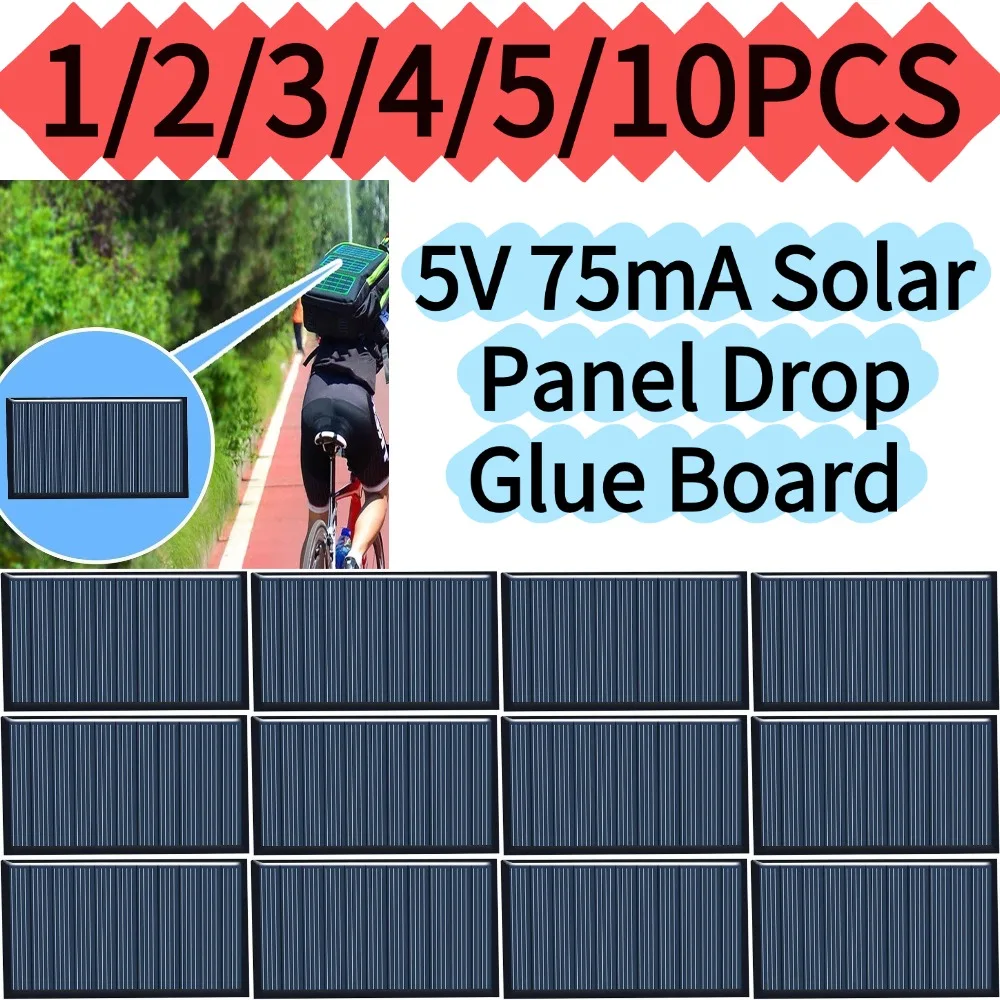 1-20pcs 5V 75mA Solar Panel Drop Glue Board DIY Solar Silicon Panels Board Polycrystalline Garden Light Power Accessories