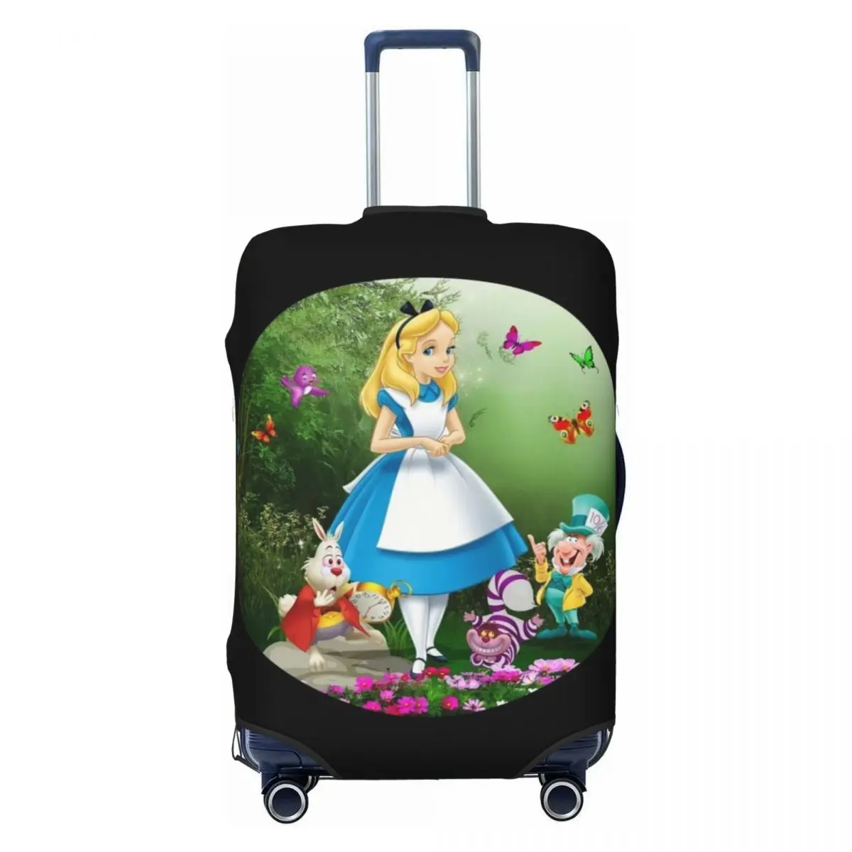 

Custom Alice In Wonderland Cartoon Luggage Cover Elastic Travel Suitcase Protective Covers Fits 18-32 Inch
