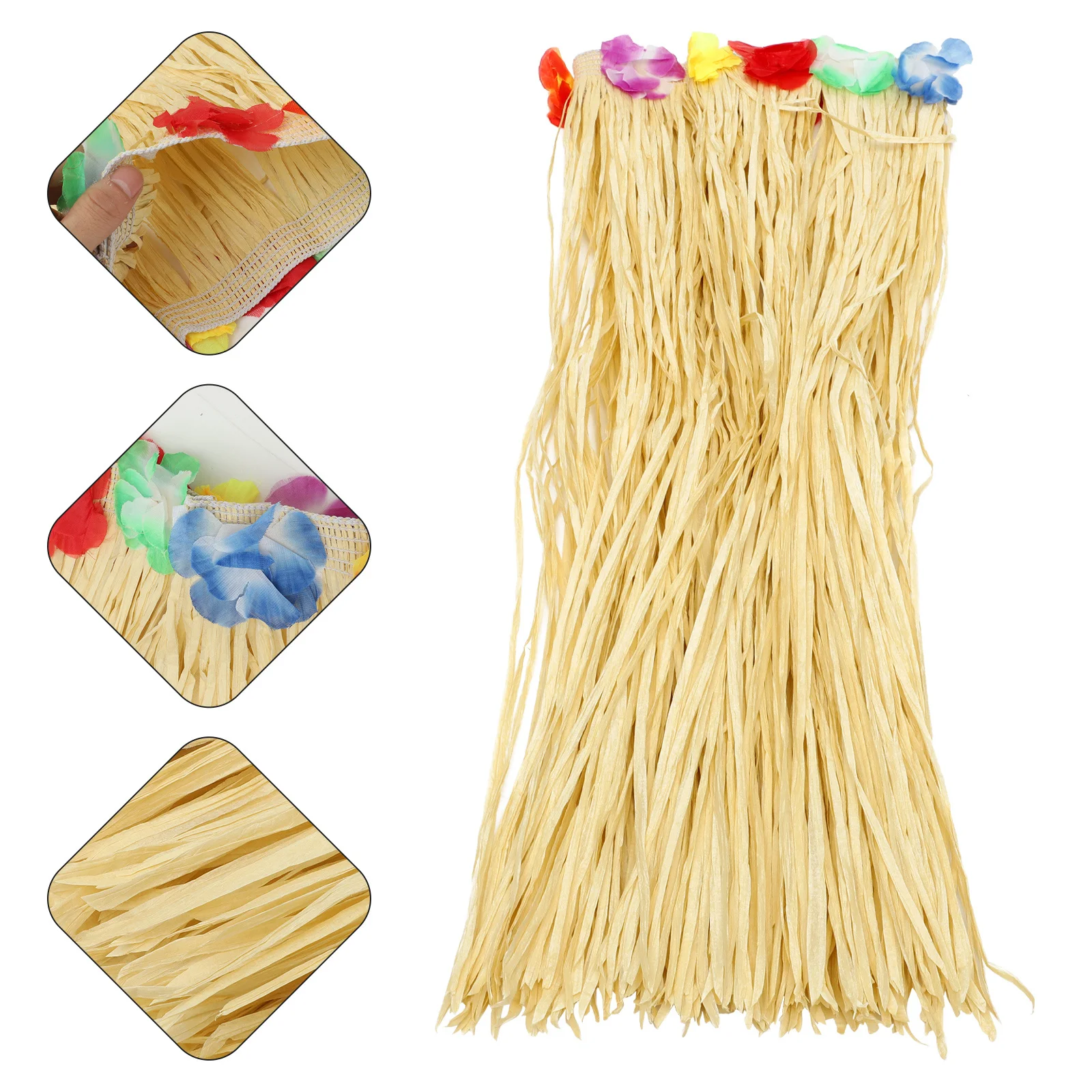 Gonna in erba di rafia per adulti Costume da ballo hawaiano Hula Decorazione leggera per feste Abbigliamento per spettacoli di eventi tropicali