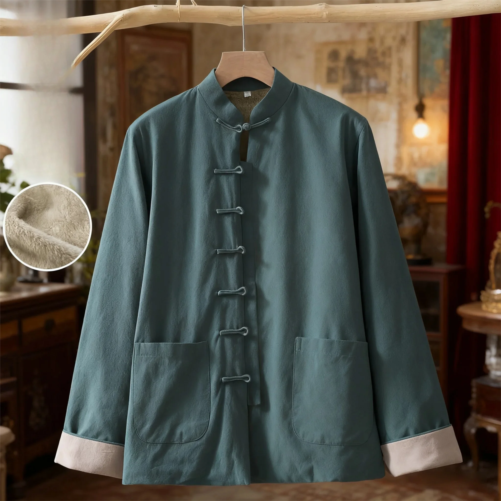 

Men's Oriental Quilted Jacket - Traditional Frog Closure with Brushed Fleece Lining (Chinese Inspired Collection)