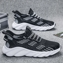 Mesh Men Sneakers Brand Breathable Running Shoes for Men Platform Lace-up Casual Shoes Soft Sole Men Sport Shoes tenis masculino