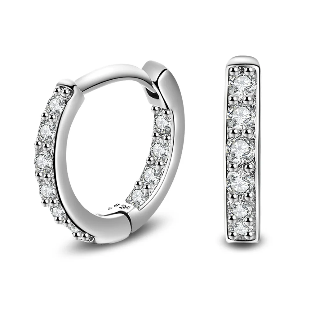 Full Crystal Earrings Luxury Silver color plated Earrings For Women Earing Zircon Earings Fashion Jewelry Stud Earing Oorbellen