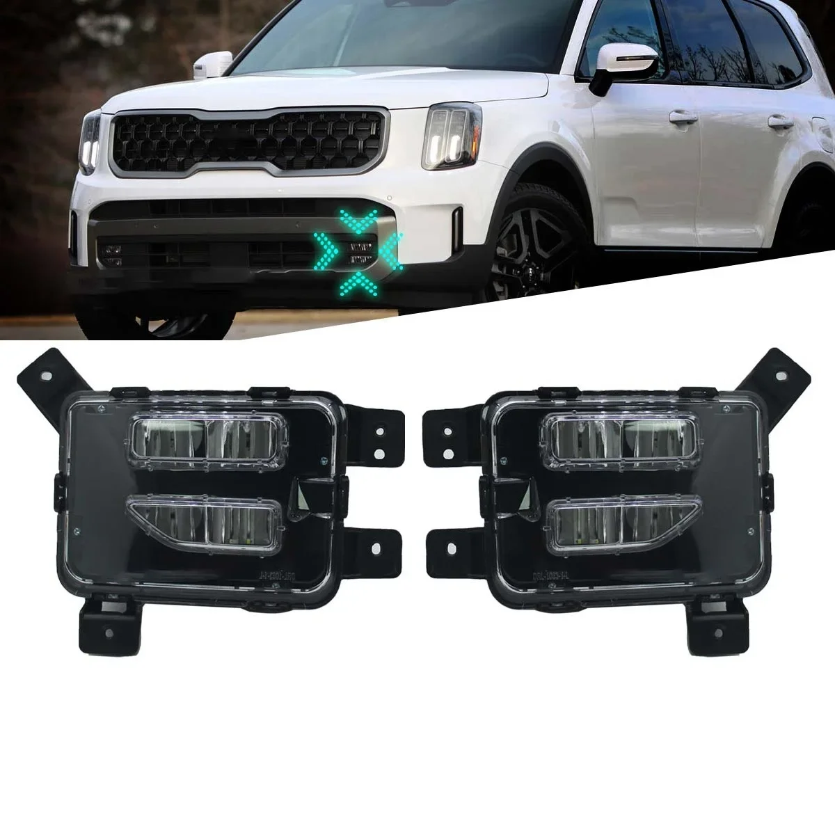 

1 Set Led Front Bumper Daytime Running Light Day Light Fog Light for Kia KA Telluride 2023 DRL