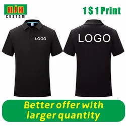 Polo de algodão com logotipo de imagem, Bordado personalizado, T-shirt impresso, Empresa Equipe Design, Marca de moda, Verão, Novo, 100%