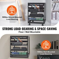 SucceBuy Open Frame Server Rack 12U/15U/20U Floor Standing or Wall Mounted with Adjustable Depth for Microdata Center Office Use 3