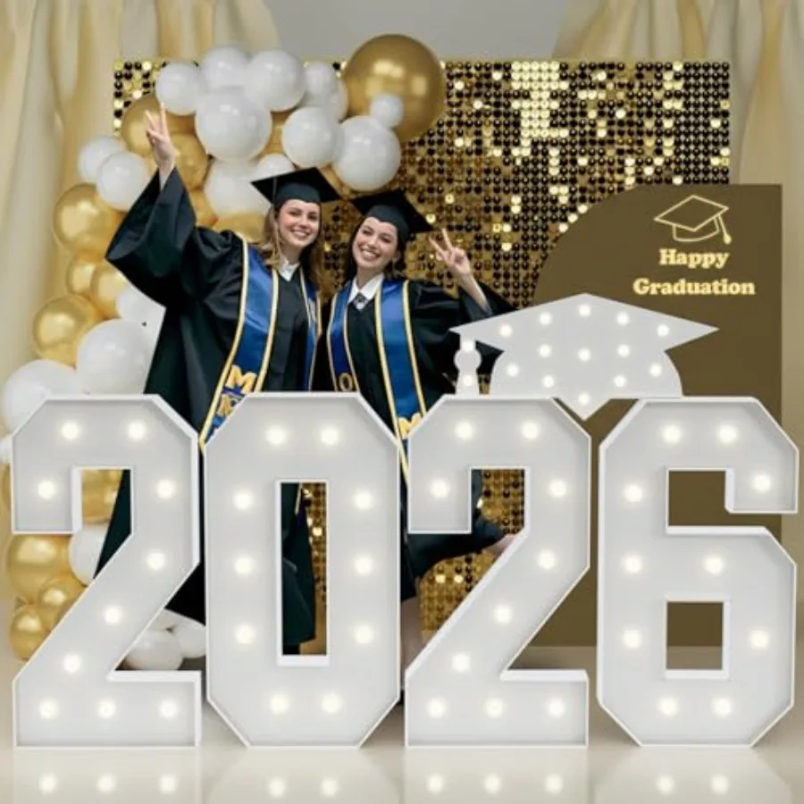 

2026 Graduation Decorations Marquee Numbers: 4FT Large Light Up Numbers Grad Decorations Class of 2026 Sign for Graduation Part
