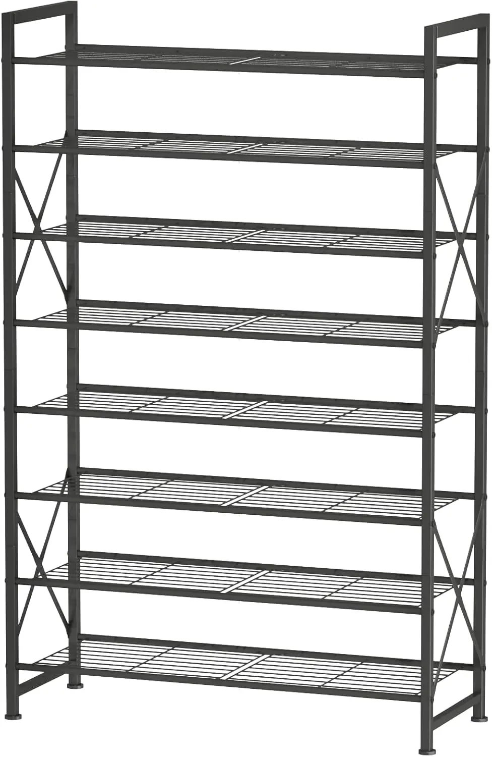 

Metal Shoe Rack, 8 Tier Tall Shoe Organizer Holds 40 Pairs, Study Shoes Stand for Garage, Closet, Entryway, Front Door