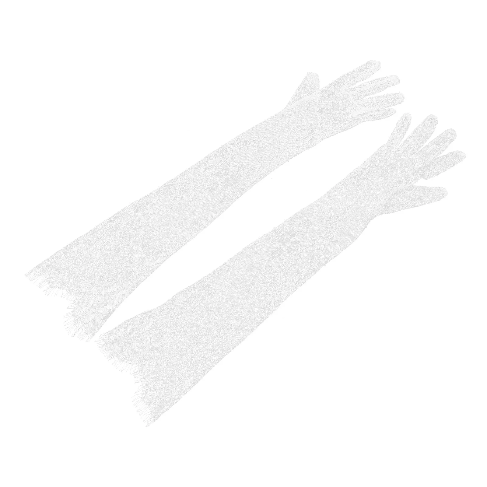 

Lace Tulle Long Formal Wedding Bridal Accessories Wedding Gloves For Bride White for Bride Photo Glove Women