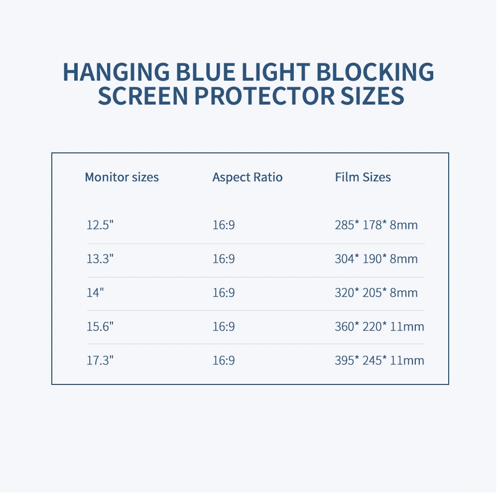 Laptop Screen Protector Hanging Blue Light Blocking Anti-UV High-transmittance Film for 12.5\