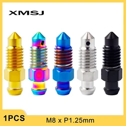 XMSJ Gr5 Titanium Bolt Motorcycle Brake Caliper Oil Drain Air Bleed  Nipple Bolt M8x1.25mm Deflation Bleeder Bleed Screw  Parts