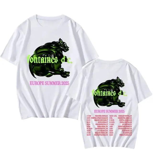 2026 Fontaines DC European Summer Tour Funko Fashion Short sleeved Summer Men's and Women's T-shirts