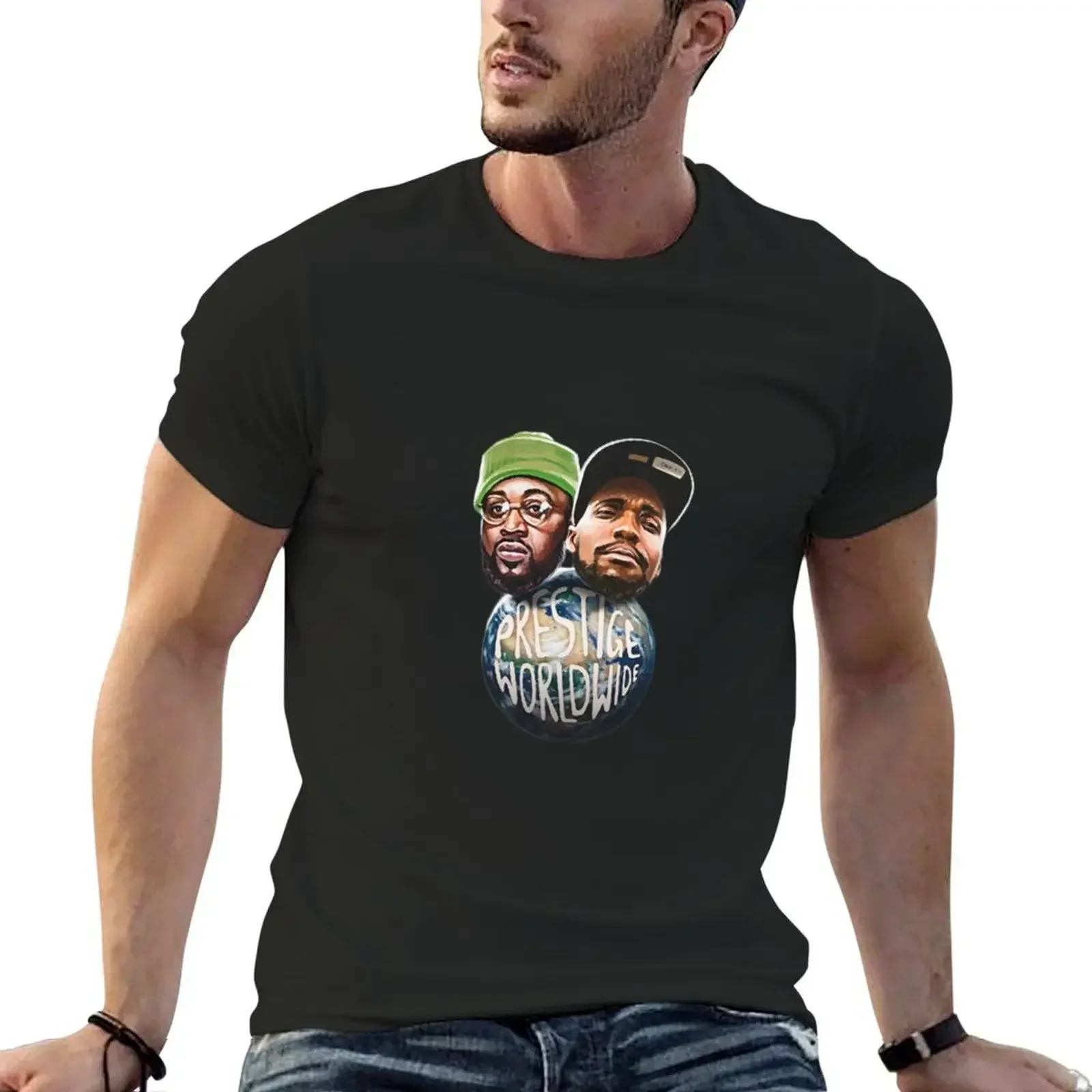 Prestige Worldwide Smoke DZA & Curren$y T-Shirt plus sizes quick drying street wear anime t shirts mens graphic t-shirts pack