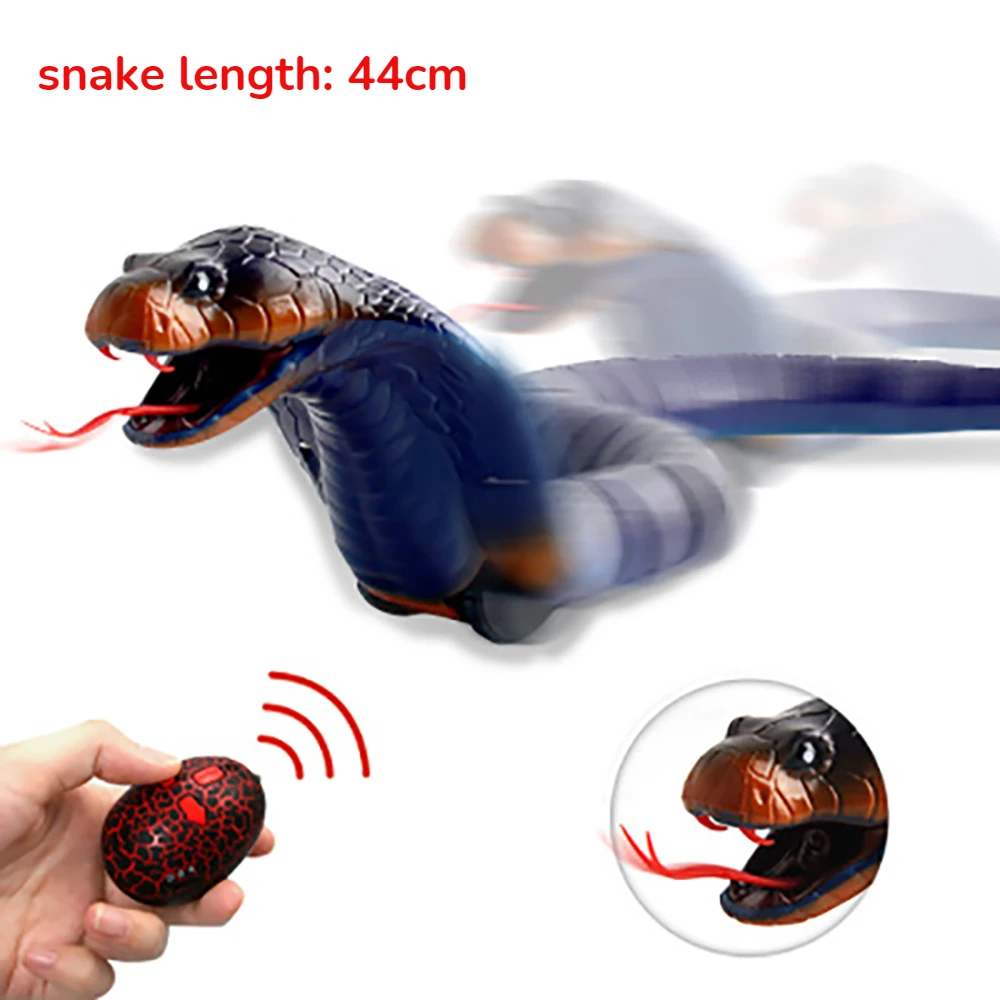 Hot saling Remote Control Snake Prank Electronic Rc Cobra Snake Toy Plastic Model Pet Real Looking Cat Dog Kids Animal  RC toys