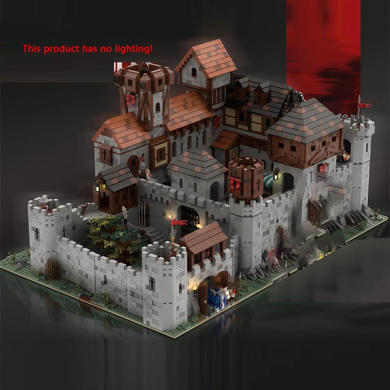 Medieval Castle Model MOC Building Bricks Medieval Royal Castle Modular Technology Gifts Holiday Assemble Children Toys Suit