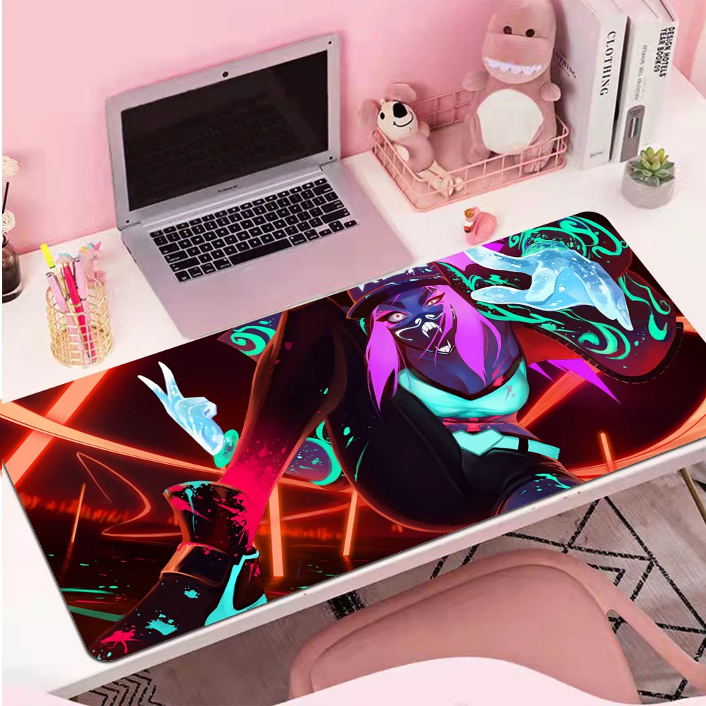 

Mouse Pads Keyboards Computer Office Supplies Accessorie Square Durable Dustproof Game LOL K/DA Akali Evelynn Desk Pad Mat Ratón