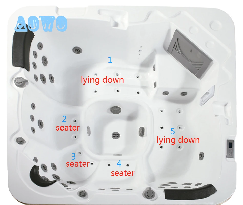 European Style Outdoor Spa Yacussi Hot Tub Balboa System Spa Jakuzzy 5 Person Backyard Massage Bath Tubs