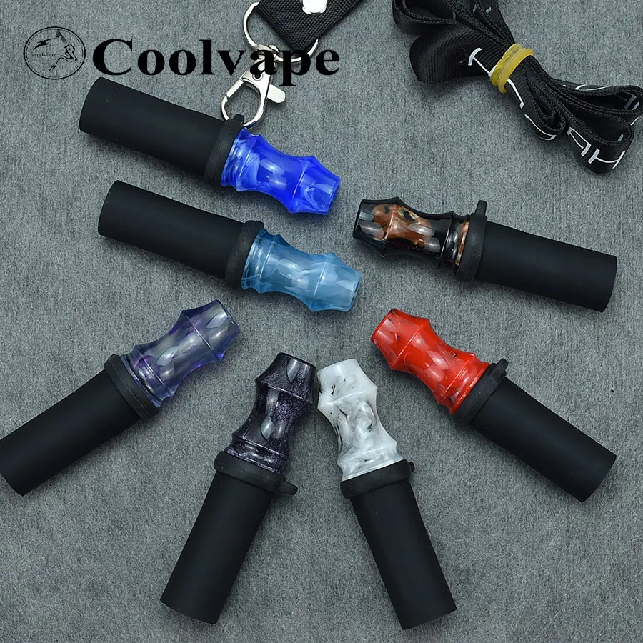 Water Pipe Mouthpieces Reusable Hookah Mouthpiece Shisha Mouth Tips Silicon Wooden Chicha Narguile