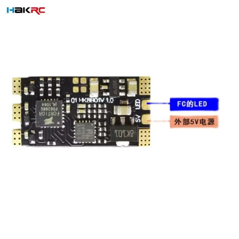 HAKRC BLS 20A S20A BLHeli-S Dshot150/300/600 2-5S vitesse sans brosse ESC LED RGB intégrée pour Drone Freestyle de course FPV bricolage
