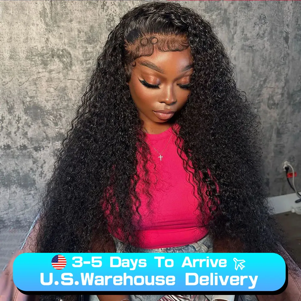 40-calowe kręcone koronkowe peruki z ludzkich włosów dla czarnych kobiet Pre Plucked Brazylijskie włosy 13x4 Deep Wave Frontal Wig 13x6 Hd Lace Wig