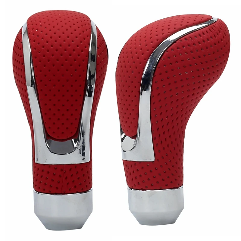 Leder Schwarz Rot Schaltknauf Auto Schaltknauf Schaltknauf Schaltknauf Schaltknauf Hebel Schaltgetriebe – Detail 4