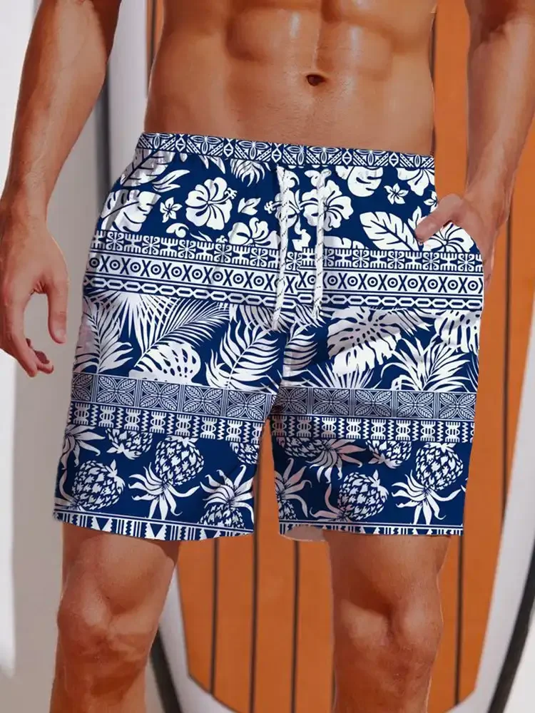 

2024, гавайские шорты с 3D принтом в стиле отпуска, мужские повседневные шорты для доски, плавки на шнурке, дышащие короткие летние шорты