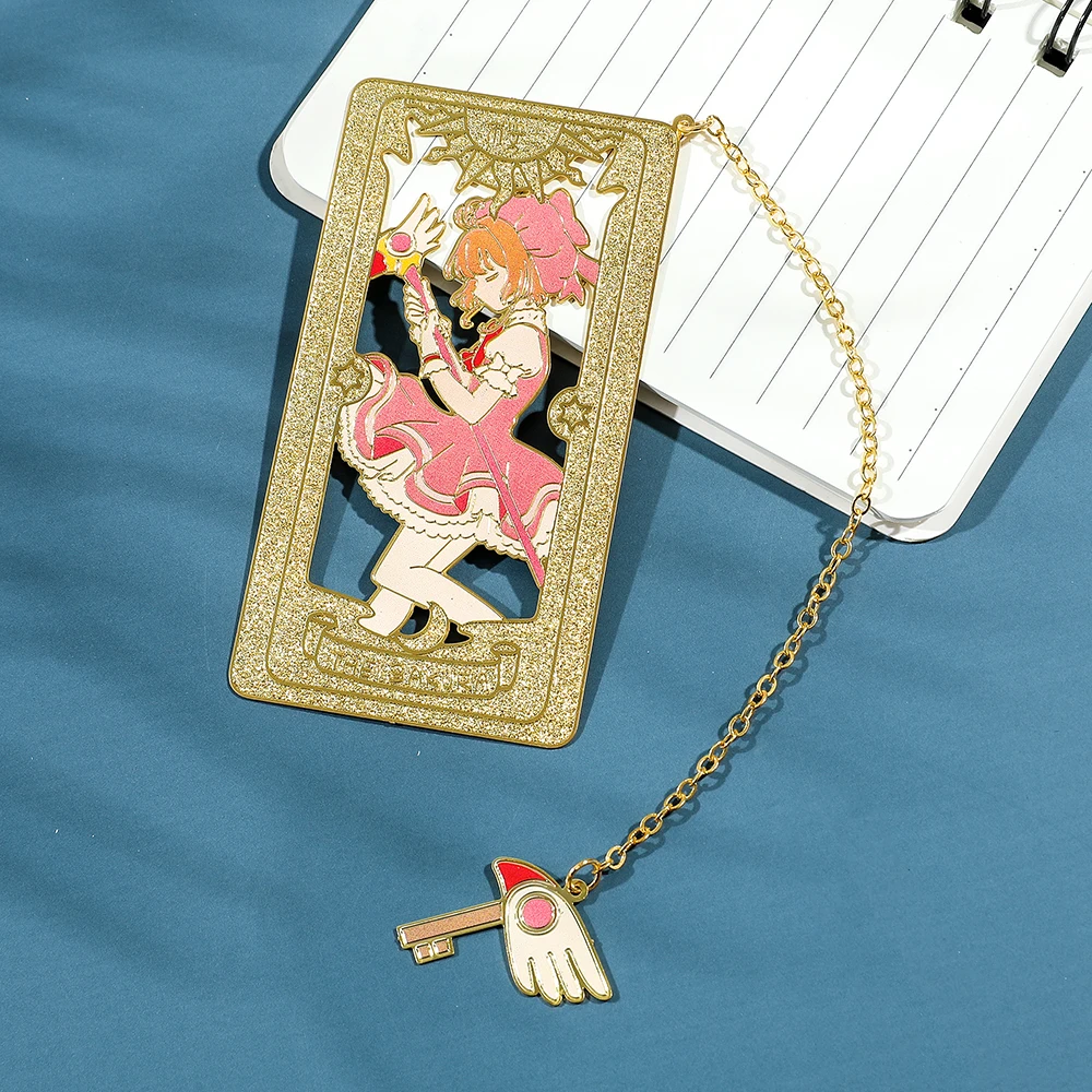 Anime Card Captor Sakura Bookmarks Gift Anime Fans Collection Cherry Metal Bookmarks for Book Lovers Stationery School Supplies