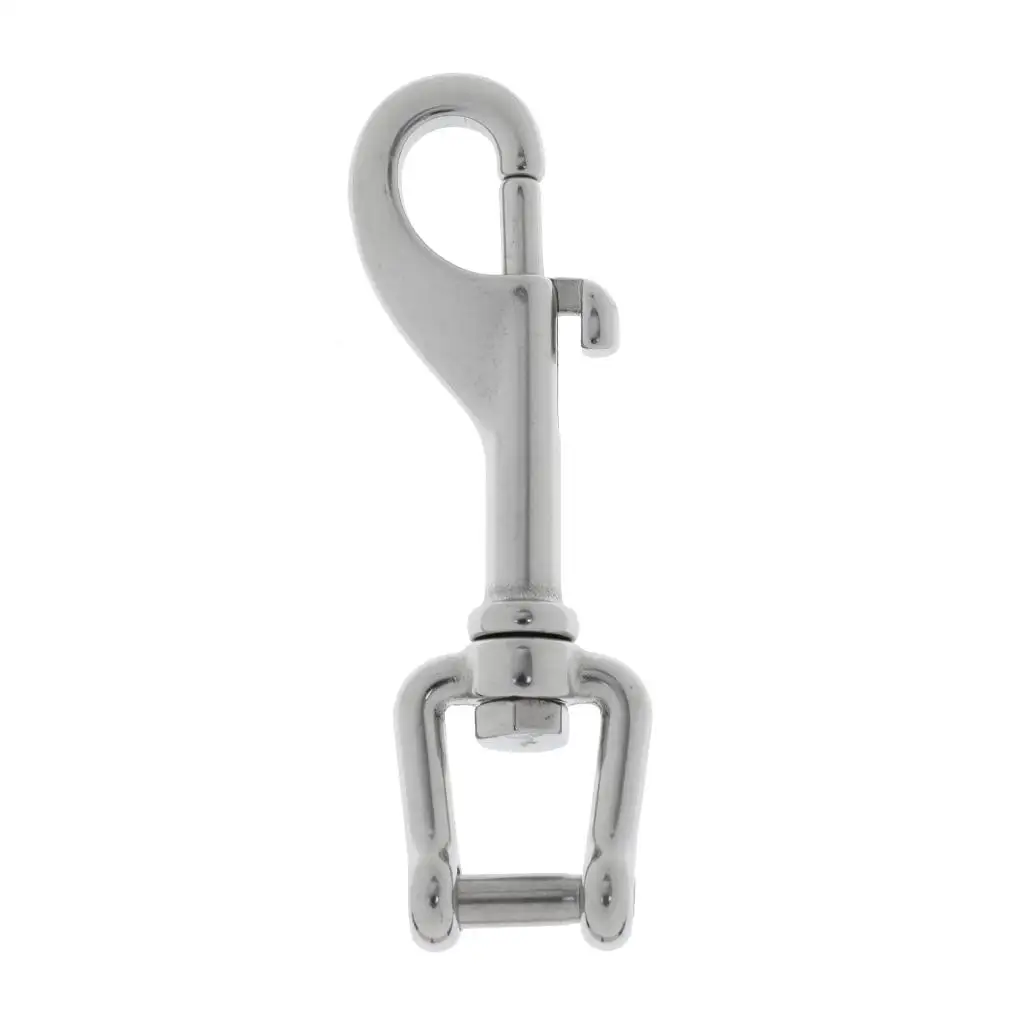 9.9 x 2.6cm/ 3.9 x 1 inch  Heavy Duty Marine Grade 316 Stainless Steel Swivel Shackle Bolt Snap Hook