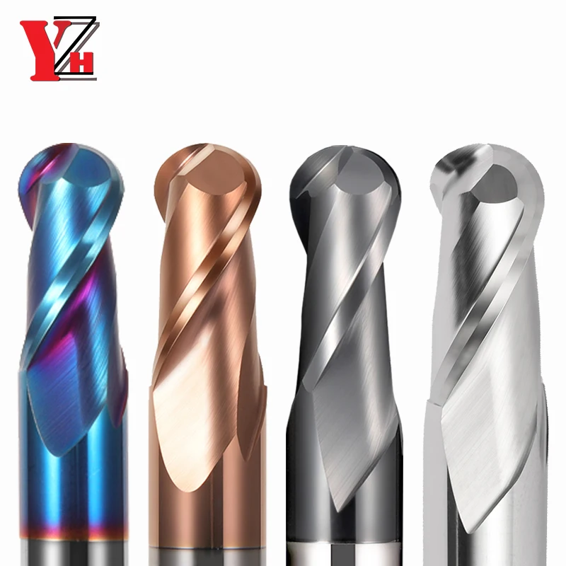 Kogelfrees HRC55 2-fluit wolfraamcarbide frees CNC-bit R0.5 R0.75 R1 R1.25 R1.5 R1.75 R2 R3 R4 R5 R6 R7 R8 R9 R10