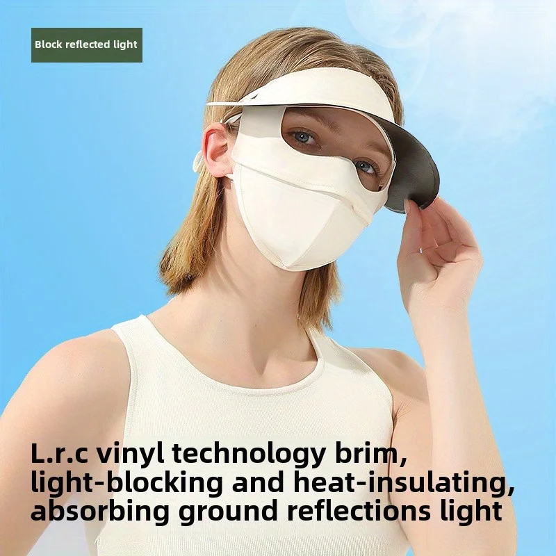 

Riding in Summer! Ice Silk Mask for Women Vinyl Hat Brim Strongly Resists UV Rays
