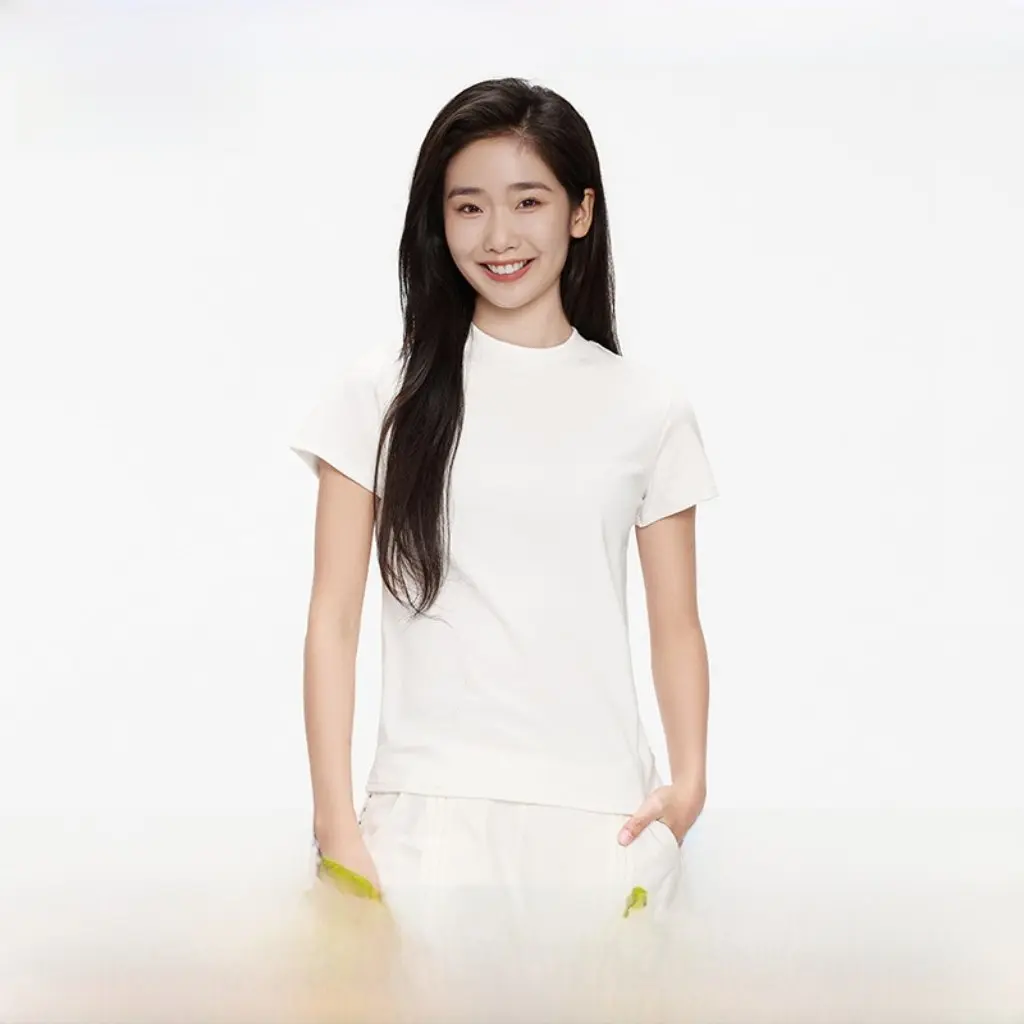 

Women's Cotton Short-Sleeved T-shirt White Base Shirt Aesthetic Fit Summer Casual All-match Tight-Waist Top