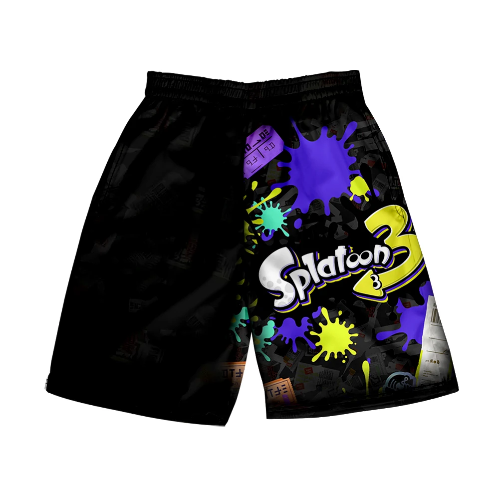 2026 Splatoon 3 Merch الصيف النساء/الرجال مرونة الخصر الشارع الشهير السراويل Kawaii شورتات للبحر لعبة جديدة Splatoon3 السراويل