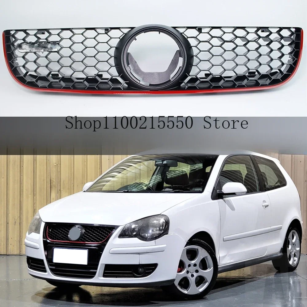 GTI Style Honeycomb Mesh Car Front Bumper Radiator Grille For Volkswagen VW Polo 2006 2007 2008 2009 Mesh Center Racing Grills