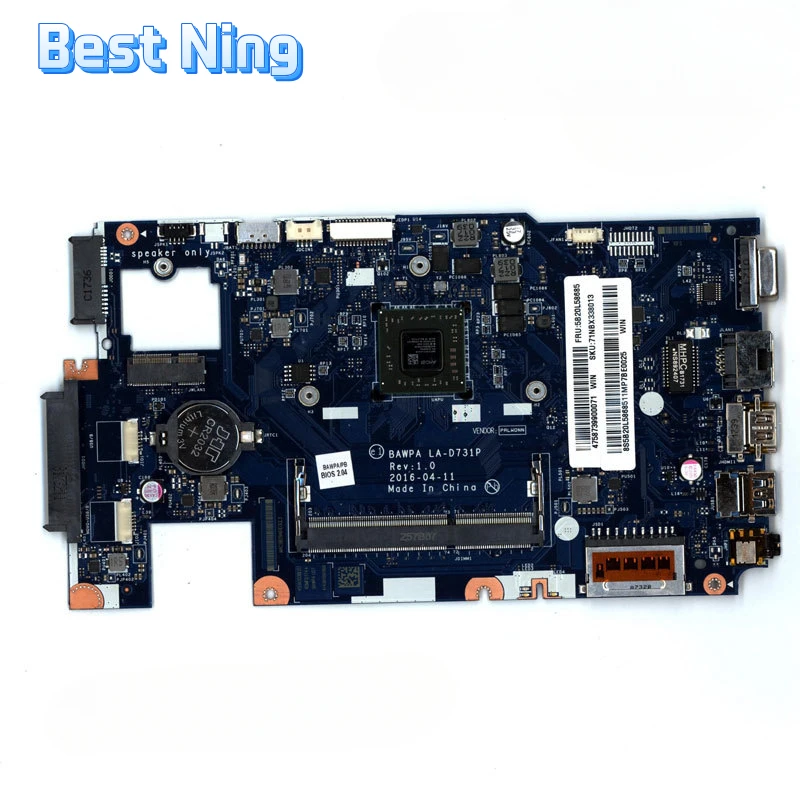 

For Lenovo IdeaPad E41-15 Laptop Motherboard LA-D731P Mainboard with A6-7310 CPU UMA 100% Tested Ok